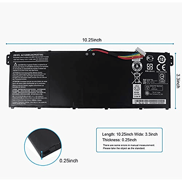 Batería Compatible con Acer Chromebook 11 13 15 CB3-111 CB3-511 CB3-531 CB5-311 CB5-571 C910 C810 N15Q9, Aspire V3-371 V3-111 R5-571T R5-571TG R5-471T, ES1-512 ES1-111 ES1-531 ES1-520, Nitro 5 KT.0040 2