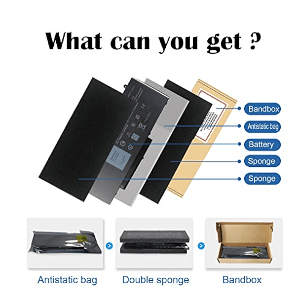 Batería Compatible para Dell Latitude 14 5470 E5470 15 5570 E5570 E5270 Precision 15 3510 M3510 7V69Y TXF9M 0C1P4 79VRK 07V69Y HK6DV 0HK6DV 079VRK 0TXF9M 451-BBUN 451-BBT4T P62[GMT4T] 6