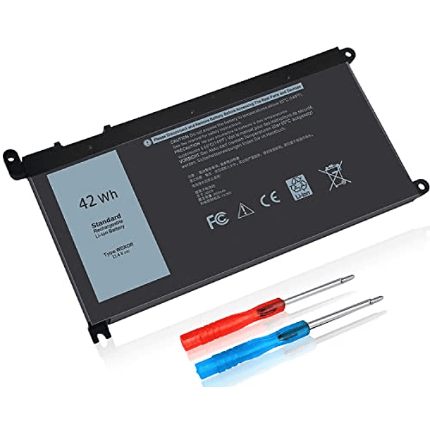 Batería de 11.4V 42Wh WDXOR para Dell Inspiron 15 5000 7000 Series 7570 7579 7569 7560 5565 5567 5568 5570 5578 5579 13 5368 5378 5379 7368 7375 7378 17 5765 5767 5770 5775 P69G P58F P75F P66F P32E 3C 1