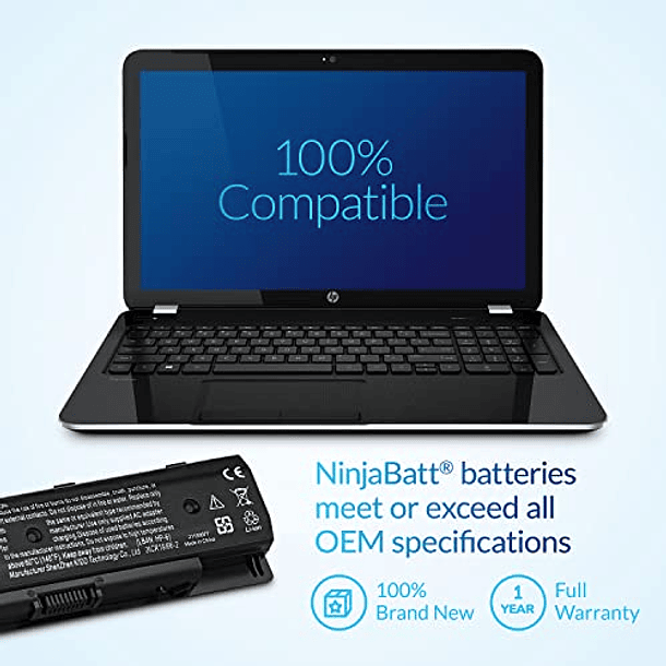 Batería NinjaBatt de Alto Rendimiento para HP Envy 17T-J100, M6-N010DX, M6-N012DX, M7-J020DX, 17-E020US, P106 710416-001, 710417-001, PI06 HSTNN-LB4N, HSTNN-LB40, HSTNN-UB4N [6 celdas/4480mAh/10.8v] 5