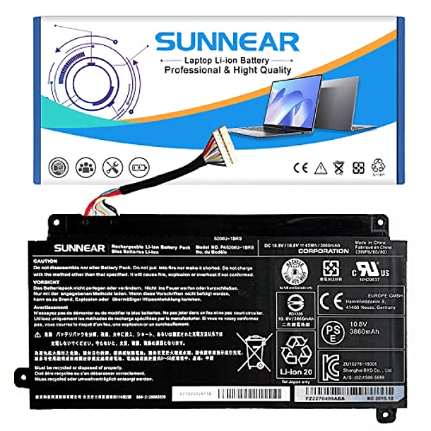 Batería portátil SUNNEAR PA5208U-1BRS para Toshiba Chromebook CB35 CB30 CB35-B3330 CB35-B3340 CB35-C3300 CB35-C3350 CB30-B3123 Satellite E45W P55W E45w-C4200x P55w-c5204 P55w-c5205 P205X 1