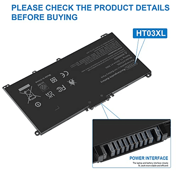 Batería Compatible con HP 14M-DH0003DX 14M-DH1003DX 15T-DA000 15T-CS200 15-CW1XXX 15T-CS300 LPD1071 15-DB0004DX 15-DA0014DX Pabellón 15-DA 15-DB 4-CE 15-1-DW 4-CF 14-DF 17-BY 17-CA - HT03XL HTO3XL L11 4