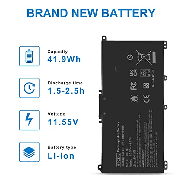 Batería Compatible con HP 14M-DH0003DX 14M-DH1003DX 15T-DA000 15T-CS200 15-CW1XXX 15T-CS300 LPD1071 15-DB0004DX 15-DA0014DX Pabellón 15-DA 15-DB 4-CE 15-1-DW 4-CF 14-DF 17-BY 17-CA - HT03XL HTO3XL L11 5