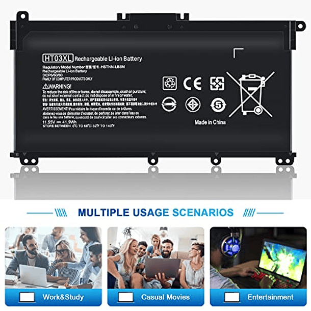 Batería HT03XL L11119-855 Compatible con HP Pavilion 15-DA, 15-DB, 15-DW, 15-CS, 15-DY, 17-by, 17-CA, 14-CE, 14-CF, 14-DF, 14-DQ, 14-DK, 14M-DH, 15z-cw100, 15-da0014dx, 15-DB0011DX, 15-cs0053cl, 15t-d 7