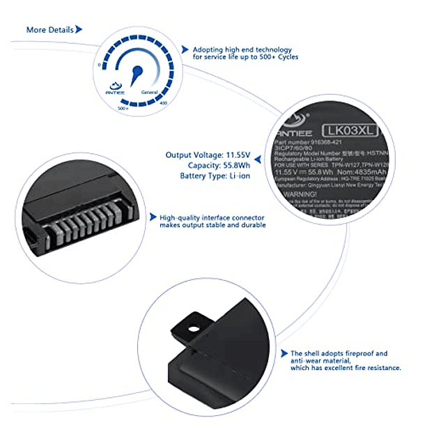 Batería Compatible con HP Envy X360 15m-cn0xxx cn1xxx cn0011dx cn0012dx bp0xx bp1xx bq0xx bq1xx bq021dx cp0xxx cp0011dx 17m-ae0xx ae1xx ae111dx bw3dx ce1xxxx ce001 2