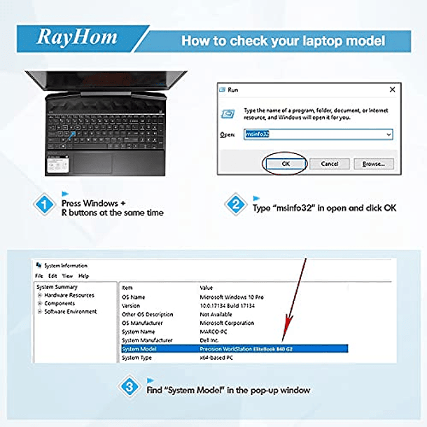 Batería de Repuesto Compatible con HP EliteBook 840 845 850 855 740 745 750 755 G1 G2 Series Notebook - RayHom CM03 CM03XL CO06 CO06XL 716724-421 717376-001 CM03 2