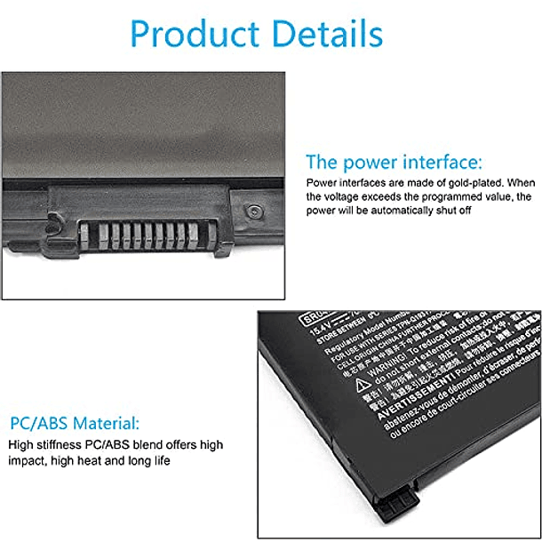 Batería Compatible con HP Omen 15, Pavilion Gaming 15-DC1058WM, 15-DC1054NR, 15-CX0056WM, 15-CECE198WM, 15-CECE01515DX, 917TX, 9177TX, 91 - SR04XL SR03XL 917724-855 3