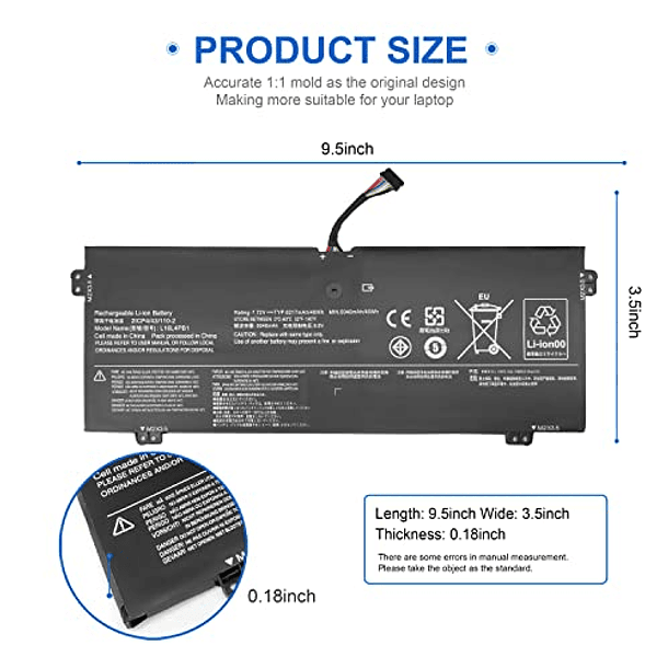 Reemplazo de Batería para Lenovo Yoga 720 13 (80X6), Yoga 730-13IKB (81C3), Yoga 730 (81JJR5) y L538R5 2