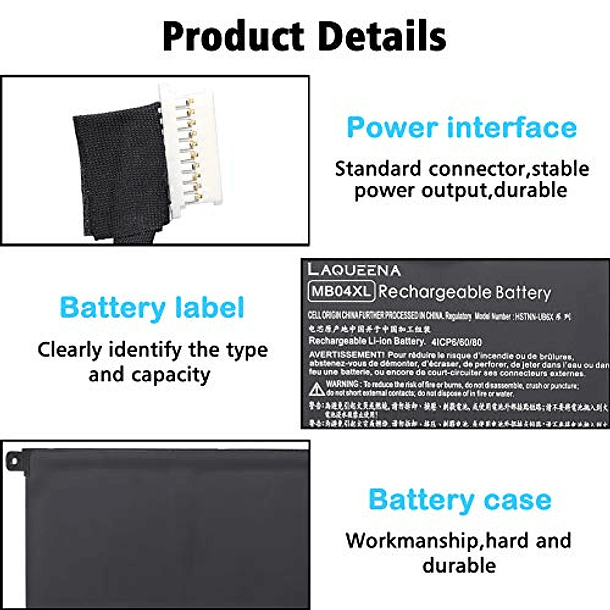 Batería de Repuesto HP Envy X360 M6-AQ003DX M6-AQ005DX M6-AQ103DX M6-AQ105DX M6-AR004DX Convertible 15 Pulgadas 15-AQ005NA AQ101NG Serie MBO4XL HQ-TRE HSTNN-UB6X TPN-W119 Laqueena MB04XL 5