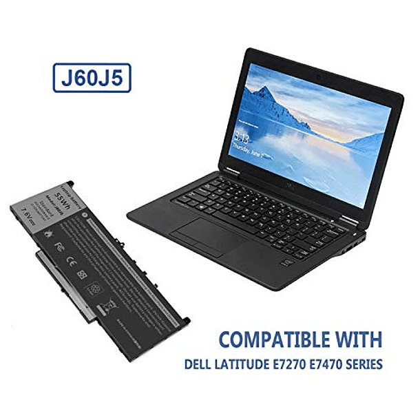 Batería Compatible para Dell Latitude E7470 E7270 7470 7270, Modelos 0MC34Y MC34Y R1V85 242WD GG4FM WYWJ2 1W2Y2 PDNM2 451-BBSX 451-BBSY 451-BBSU P26S001 P61G001 - ¡Compra Ahora! 4