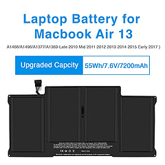 Batería para MacBook Air 13" A1405 A1377 A1496 A1369 (2010-2011) A1466 (2012-2013, 2014-2015, 2017) - CSEXCEL