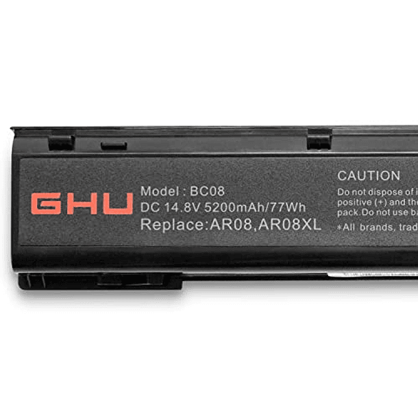 Batería AR08 Compatible con HP ZBook 15 17 Mobile Workstation Series, Part NO. HSTNN-IB4H HSTNN-IB4I 708456-001 708455-001 [8 Celdas 14,8 V 5200 mAh/77 Wh] 3