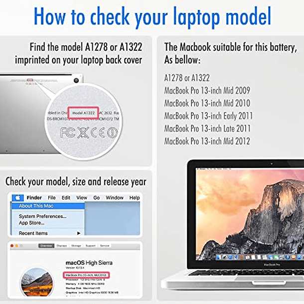 Batería NinjaBatt A1278 A1322 para Apple MacBook Pro 13