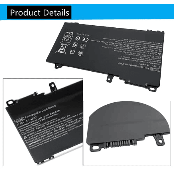 Batería Compatible con HP ProBook 430 440 445 450 455R G6 G7, ZHAN 66 Pro 13 14 15 G2 G3 Series Laptop, HSTNN-OB1C HSTNN-UB7R HSTNN-DB9A L32407-AC1 L32407-2 - ALUO RE03XL 4