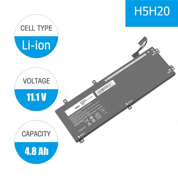 Batería de Repuesto para Dell XPS 15 9550 9560 9570 Precision 5510 5520 5530 5540 Inspiron 7501 7590 7591 Series (Solo para Portátiles con SSD/HDD) - IBATTS H5H20 05041C 5D91C RRCGW 56Wh 2