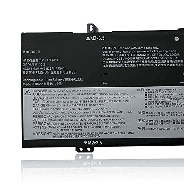 Batería de Repuesto para Lenovo Flex 6-14IKB 14ARR IdeaPad 530S-14ARR 530S-14IKB 530S-15IKB Series L17C4PB0/2/5B10Q16066/5B10Q16067/5B10Q22883 - 7.68V 45Wh 5928mAh 7