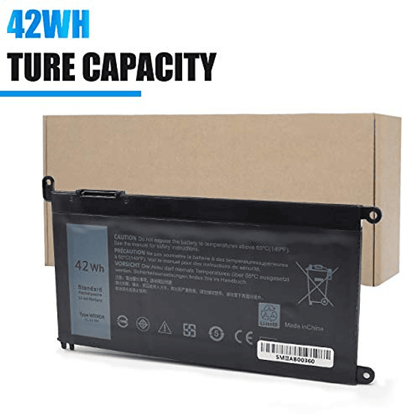 Batería Reemplazo Tinkon 42WH WDXOR 11.4V para Dell Inspiron 13 7378, 13 5000 5378, 5368, 15 7579, 5567, 5568, 5578, 7570, 7569, Inspiron 5000 y 7000 17 Series Laptop 3