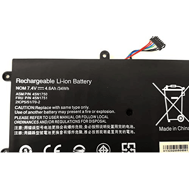 Batería de Repuesto Compatible con Lenovo ThinkPad Yoga 11e (7,4V 34Wh 4600mAh) 3