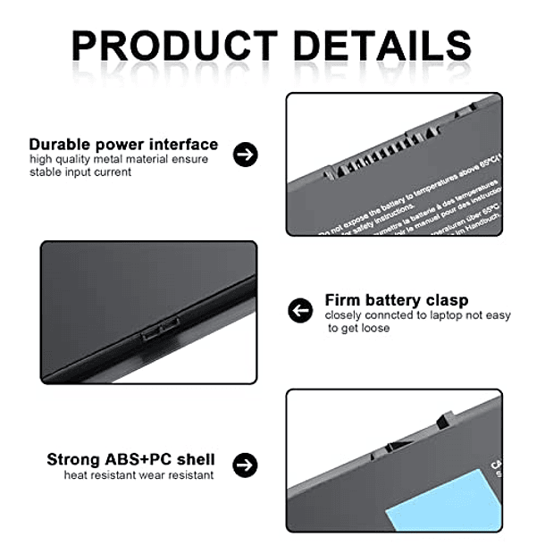 Batería de Repuesto Compatible para Dell Latitude E7440 E7450 E7420 - IEFUU 451-BBFV 3RNFD G0G2M PFXCR T19VW 34GKR 0909H5 0G95J5 E225846 3