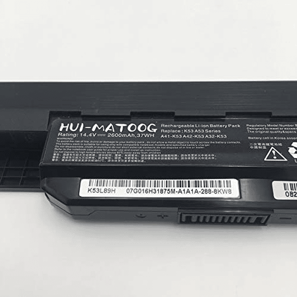 Batería para Ordenador Portátil OLIEAN A41-K53 Compatible con ASUS K54C K53S K53 K54HR SX316V A54C A54H X53E-RH51 X54HR-K53L85H X54H X53S X54C X53E, 14.4V, 2600mAh 3