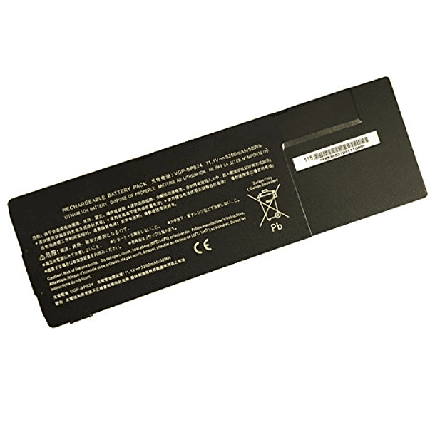 Batería de Repuesto para Sony VAIO S/A, B, C, D, E, VPCS/A, B, C, D, E Series VGP-BPL24 7.4V 5200mAh 58Wh VGP-BPS24 VGP-BPSC2 VPCSA35GG/T VPCSB1D7E SVS13115FXB SVS1513C5E VPCSE16FW/B 1