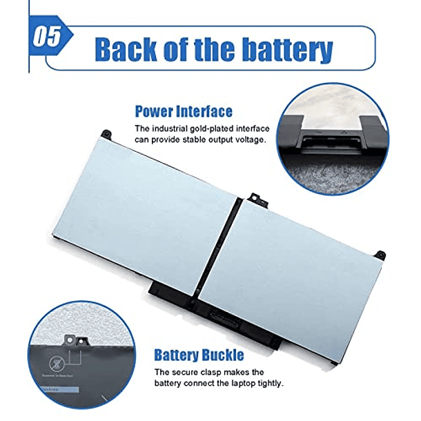 Batería Compatible para Dell Latitude 5300 5310 7300 7400 E5300 E5310 E7300 E7400 Inspiron 7300 7306 2 en 1 Series Notebook Dentsing MXV9V 5VC2M 05VC2M 829MX 0829MX 7,6V 60Wh 7500mAh 6