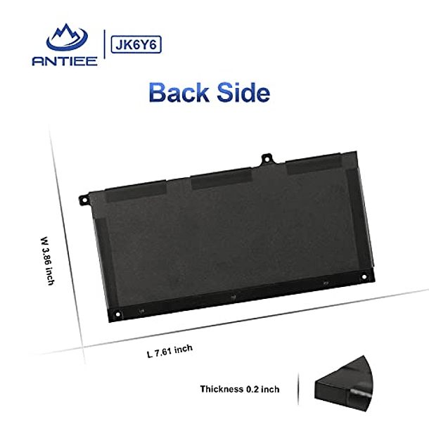 Batería para Portátil ANTIEE 40Wh JK6Y6 Compatible con Dell Latitude 3410 3510 Vostro 5300 5401 5501 Inspiron 5300 5301 5401 5402 5408 5409 5501 5502 5508 5509 5400 5406 7405 7300 6 0206 7306 7-506 7- 8