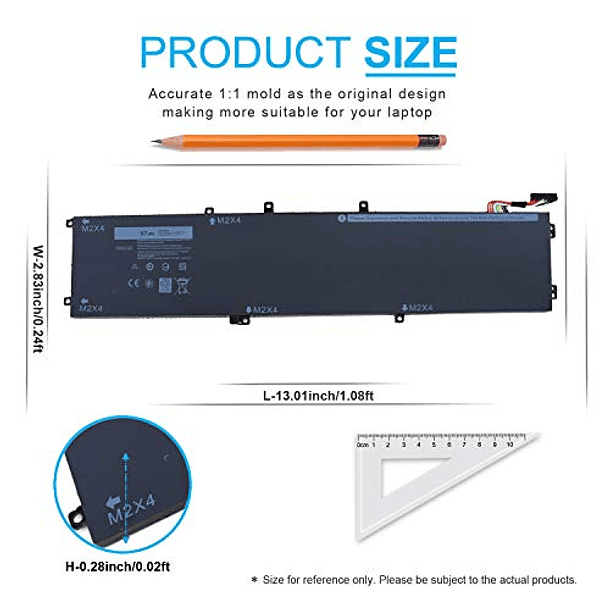 Batería de Repuesto Compatible con Dell XPS 15 9570 9560 9550 7590 Precision 5510 5520 5530 P56F P56F001 P56F002 P56F003 5XJ28 5D91C 5041C 4GVGH T453X 0T453X 1P6KD 6-CLL 01V3 3