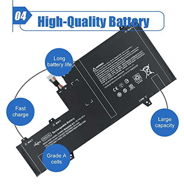 Batería Compatible para HP EliteBook x360 1030 G2 1GY31PA Series Notebook OM03XL 11.55V 57Wh/4935mAh 3 Celdas HSTNN-IB7O 863167-171 HSN-I04C 863280-855 5