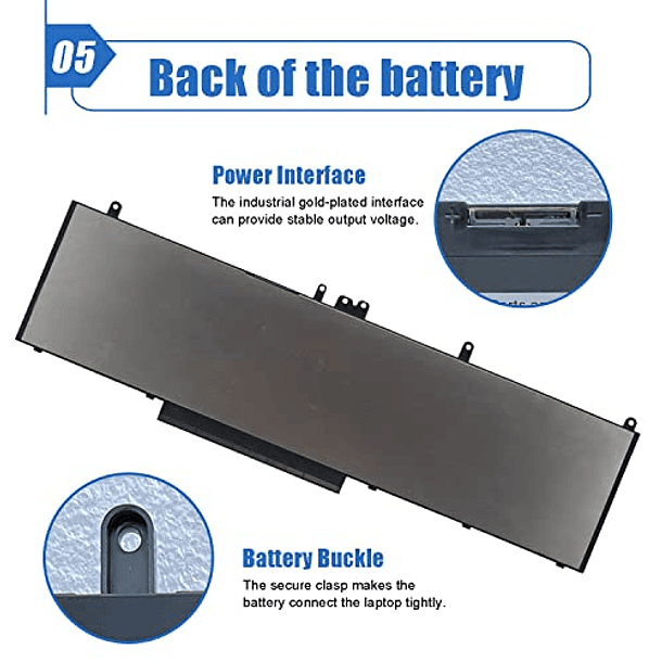 Batería de Repuesto para Dell Precision 3510 M3510 Latitude E5570 Series Notebook - Dentsing WJ5R2 4F5YV 11.4V 84Wh 6