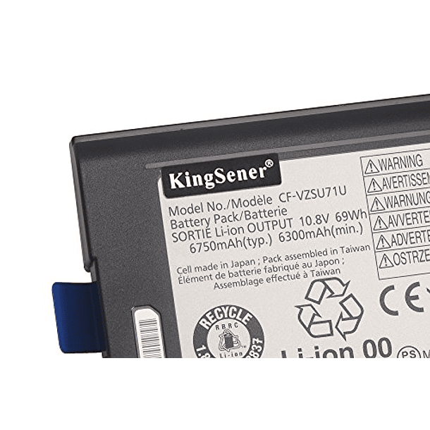 Batería para Portátil Panasonic Toughbook CF-30, CF-31, CF-53, CF-VZSU71U, CF-VZSU72U y CF-VZSU1430U (KingSener CF-VZSU71U, 69WH) 4