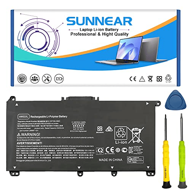 Batería de Repuesto para HP Pavilion 15-eg Serie HSTNN-IB90 - SUNNEAR HW03XL L96887-1D1 421 AC1 L97300-005 HW03041XL 1