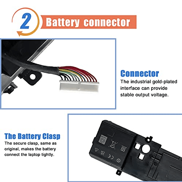 Batería Compatible para Dell Alienware 15 R1 R2 ALW15ED ALW15CD ALW15ER Series, 8 Celdas, 14.8V, 6000mAh 3