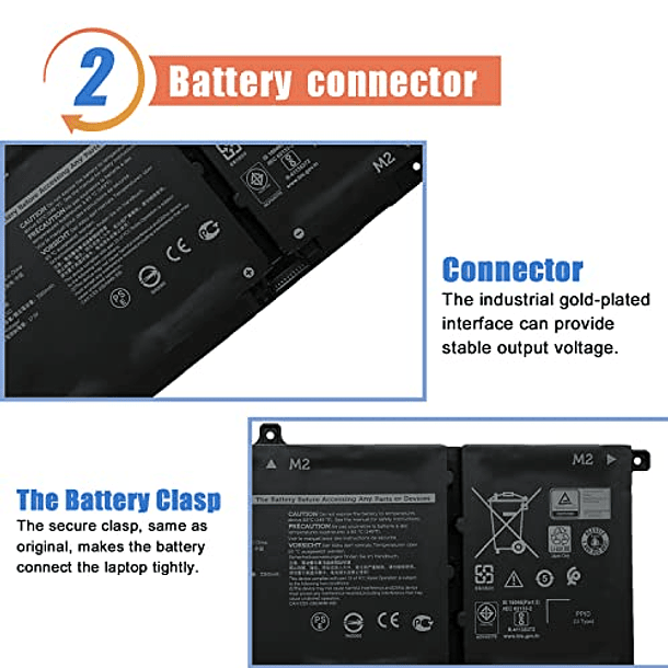 Batería de Repuesto para Dell Vostro 5300 5401 5501 Latitude 3410 3510 Inspiron 5300 5401 5408 5501 5508 5400 7405 7300 7500 2 en 1 Silver Series 07T8CD 15V 53Wh 3360mAh 3