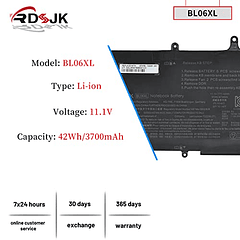 Batería Compatible para HP EliteBook Folio 1040 G0 G1 G2 HSTNN-DB5D HSTNN-IB5D HSTNN-W02C 722236-2C1 722236-171 722236-271 722236-1C1 722297-001 722297-005 BL06XL BL06042XL 2Wh BL06042XL 1VPL 414XL