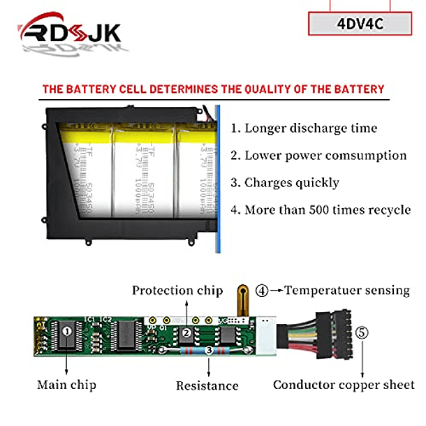 Batería para Dell XPS 18 1810 1820 Series Tablet 04DV4C 14,8V 69Wh 4