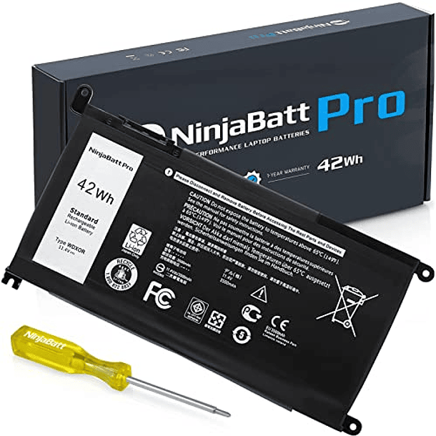 Batería Ninjabatt para Dell Inspiron 15 5000/7000 Serie (15-5000, 15-7000, 13-7000, 5570, 5567, 7579, 5578, 5568, 7569, 5579, 5565, 7573, 13-7378, 5378, 7368, 5379, 5368, 7375) - 42WH/11.4V 1