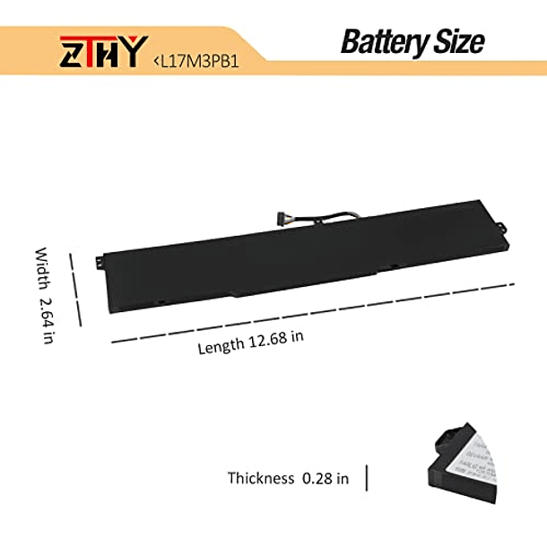 Batería de Repuesto Compatible con Lenovo IdeaPad 330-15ICH, 330-17ICH (ZTHY L17M3PB1 L17C3PB0 L17D3PB0 81FK003XMH 81FK0035PH 81FK0034PH 81FK0057MJ 81FK0050MH 81FK00GPPB 81FL008JPB 81FL0072MH 81FL45WL 7