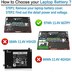 Batería de Reemplazo de 97Wh para Dell XPS 15 9550 9560 9570 7590, Precision 15 5510 5520 5530 5540 M5510 M5520 Estación de trabajo, Vostro 7500, GPM03 5XJ28 5D91C 5041C 05041C 15-9560-D45