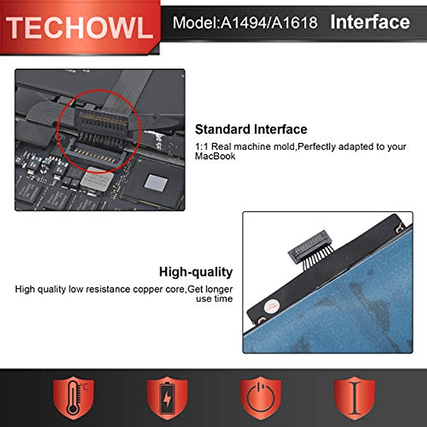 Batería de Repuesto Compatible con MacBook Pro de 15 Pulgadas Retina (A1398) de 2013-2015 6