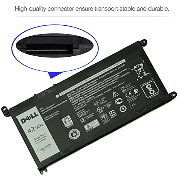 DELL YRDD6 - Batería para portátil compatible con Dell Inspiron 5481 5482 5485 5491 2 en 1 5493 5584 5593 5590 Vostro 5481 5581 5490 5590 Series 0YRDD6 1VX1H 01VX1H VM732 0VM732 11,4 V 50 Wh 30 mAh 4