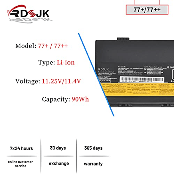 Baterías Compatibles para Lenovo ThinkPad P50 P51 P52 (00NY490, 00NY491, 00NY492, 01AV477, 01AV495, 01AV496, SB10K97634, SB10K97635, SB10H45075, SB10H45076, SB10H450745TA) 2