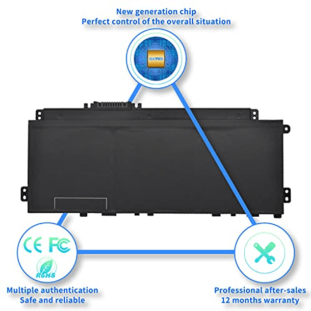 Batería Compatible para HP Pavilion 13 14 x360 Series Notebook 11,55V 43,3Wh PV03043XL 3ICP/5/68/730 HSTNN-DB9X HSTNN-LB8S HSTNN-OB1P L83388-421 L83388-AC1 L83393-005 4