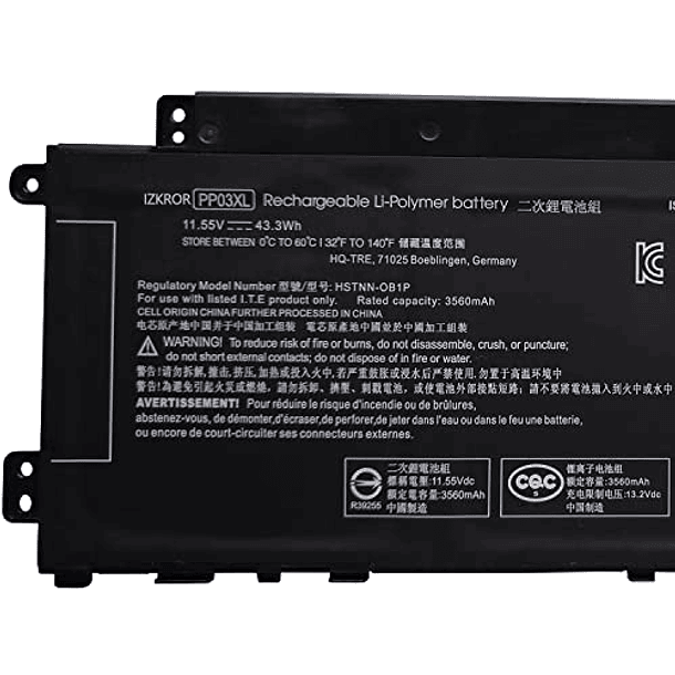 Batería de Repuesto para HP Pavilion x360 13-BB 13-BB0000 14-DV 14-dw000 14M-DW 14-DK 15-EH Series Laptop, IZKROR PP03XL 43.3Wh 3560mAh, HSTNN-LB8S M01144-005 M01148-421 L83388-421 PV055XL 11 2