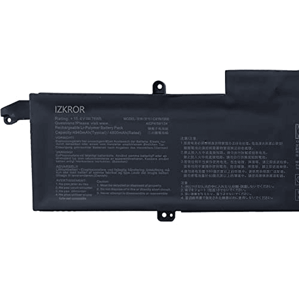 Batería de Repuesto para Asus Zephyrus G14 GA401IV ROG Zephyrus G14 GA401 GA401IH GA401IH-BM007 GA401II GA401IU Serie Portátil, IZKROR C41N1908 76Wh 4940mAh 0B200-03610000 0B200-03610100 C41Pq4V5 15. 2