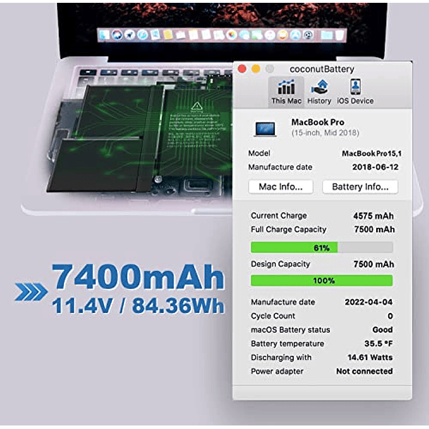 Batería de Repuesto para MacBook Pro 15