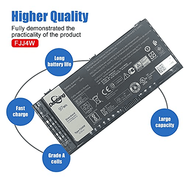 Batería Compatible con Dell Precision M4600 M4700 M4800 M6600 M6700 M6800 Series Notebook - Dentsing FJJ4W 11.1V 97Wh/8550mAh 9 Celdas FV993 R7PND V7M28 H1MNH N71FM 4