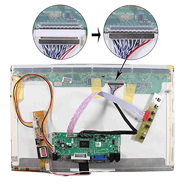 Placa controladora LCD de Audio VSDISPLAY HD-MI VGA DVI para 4