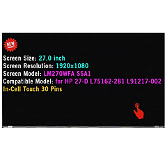 BSELSS 27" LCD Reemplazo para HP AIO 27-D L75162-281 L91217-