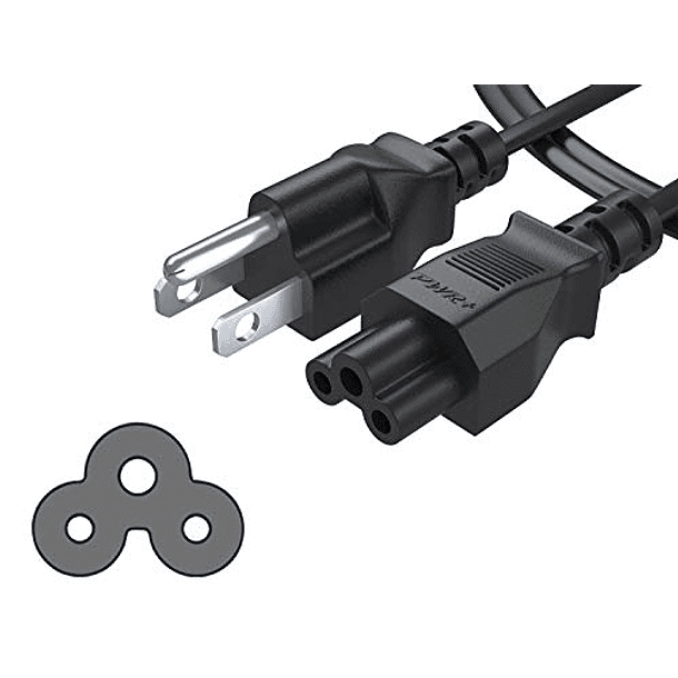 Cable de Alimentación PWR+ para Segway Ninebot MAX: Reemplazo de 3 pies, Adaptador con 3 Clavijas Mickey Mouse IEC320 C5 a NEMA 5-15P, Certificado UL. 1